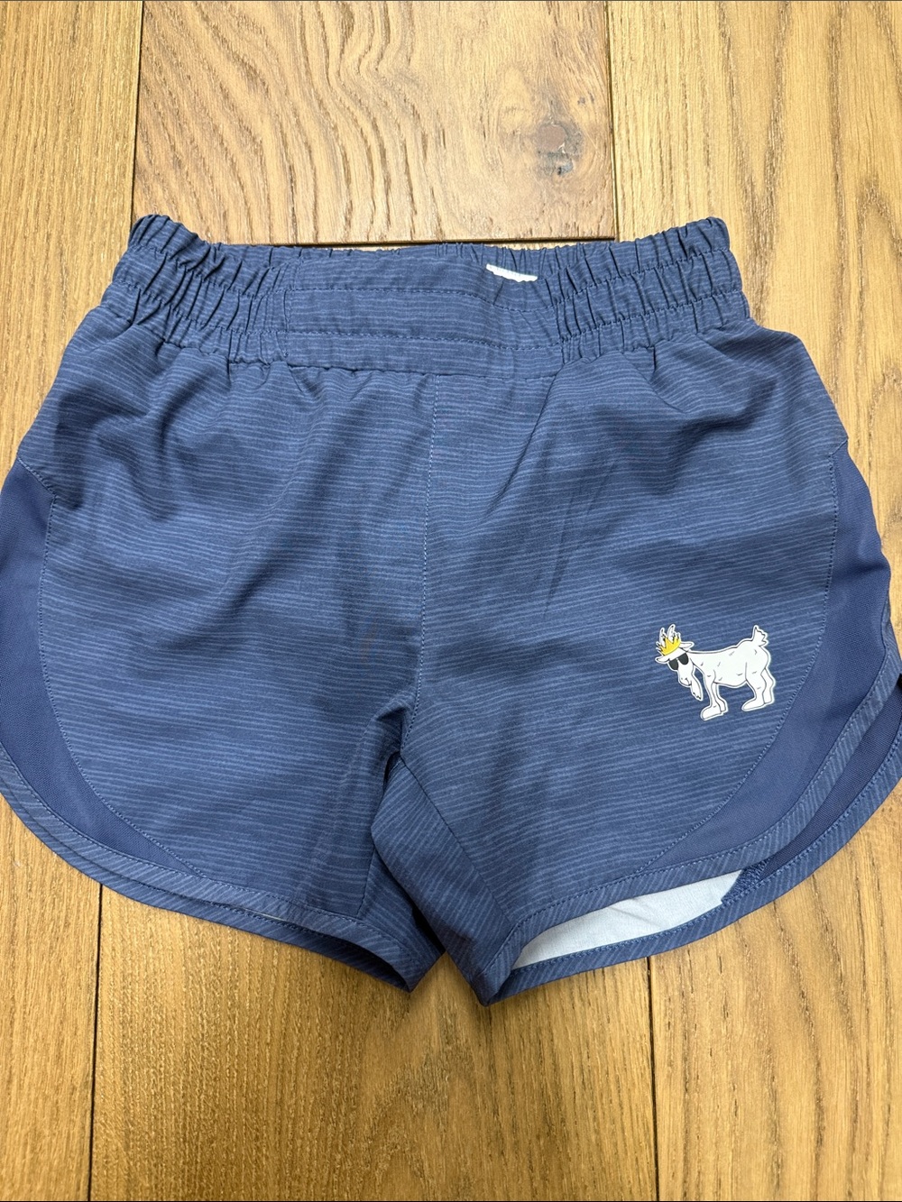 Kids' Navy Athletic Shorts with Goat Patch